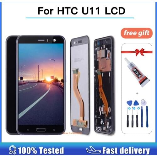 100% Tested LCD Display For HTC U11 Touch Screen Digitizer Assembly Replacement Parts 2560*1440 For HTC U-3w U-1w U-3u LCD 5.5"