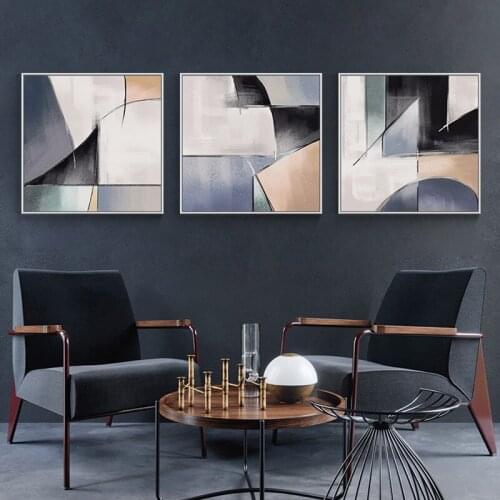 Abstract Blue marble Geometry Canvas Painting Posters And Print Unique Decor Wall Art Pictures For Living Room Bedroom Aisle