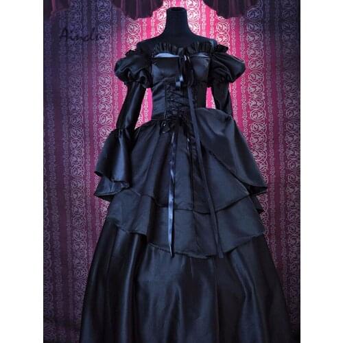 Ainclu Customize for adults and kids Code Geass C.C Cosplay Costume Black Lolita Dress Version