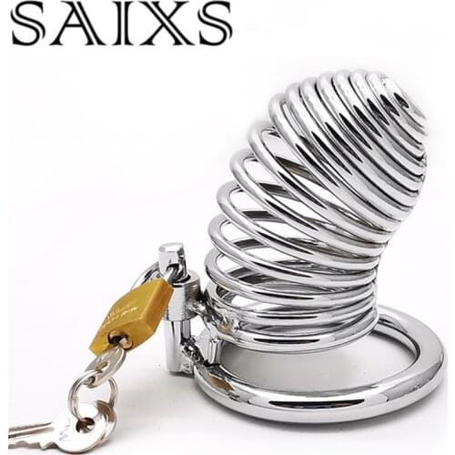 New Male chastity Cock cage Penis Lock Cock Ring Chastity Device Slave bandage sex toys for men Drop shipping