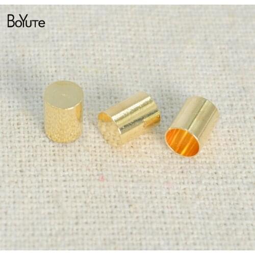 BoYuTe (100 Pieces/Lot) Metal Brass Leather Rope End Stopper Caps Factory Supply Diy Handmade Beaded Jewelry Accessories