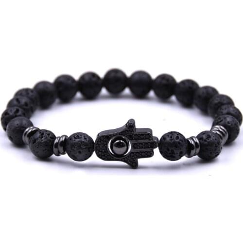 Charm Natural stone bracelets High quality classic 4 colors Hand shape Mens bracelets Beads Bracelet For Women Men jewelry