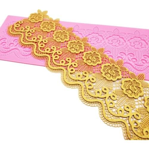 Silicone Mold Cake Lace Mats Mold Silicone Lace Mat Fondant Cake Decorating Tools Wedding Flower Embossing Mould Bakery