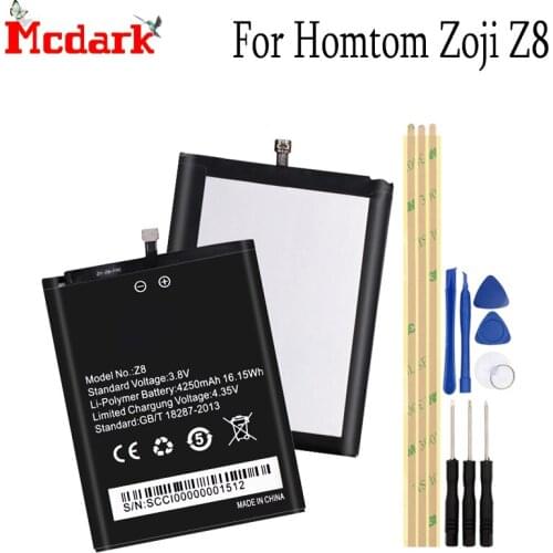 For Homtom Zoji Z8 Battery Replacement High Quality Large Capacity 4250mAh Back Up Bateria For Homtom Zoji Z8 Smart Phone