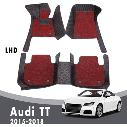Double Layer Wire Loop Carpet For Audi TT 2018 2017 2016 2015 Luxury Car Floor Mats Auto Interior Accessories Custom Foot Pads