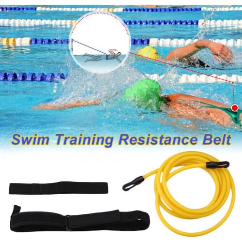 Swimming Training Resistance Elastic Belt Water Trainer Traction Safety Rope Latex Tubes Adjustable Swimming Pool Bungee Exercis