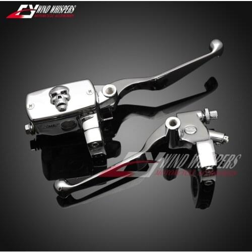 1''25MM Chrome Skull Clutch Lever brake Master Cylinder For Honda Magna 250 750 Steed 400 600 Shadow 400 750