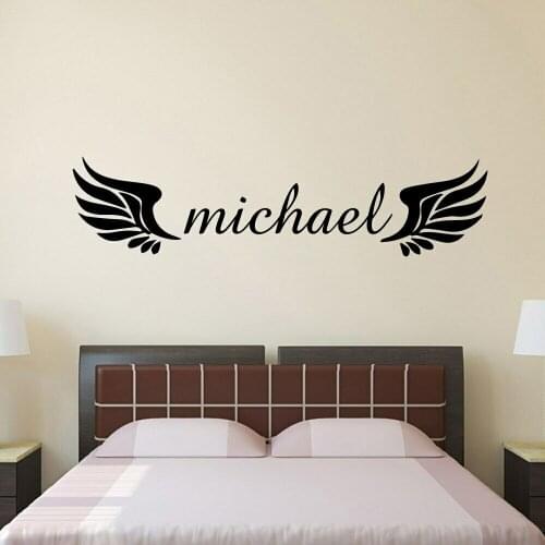 Individualization Custom name Wall Sticker Wing Name Nursery Wall Decal Removable Vinyl for Kids Room Bedroom Decor Mural X192