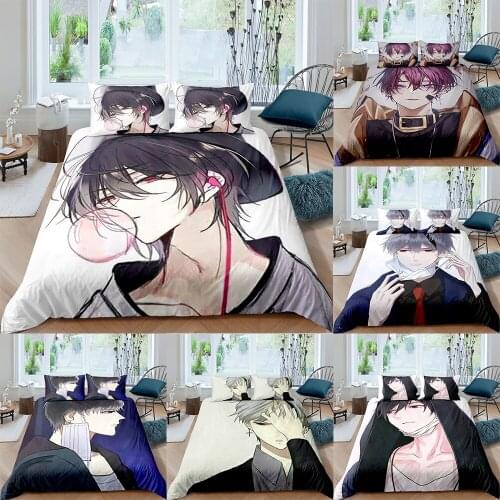 3D Japanese Comic Apollo Candy Print Bedding Set With Pillowcase Anime Duvet Cover Design Bedclothes 2/3pcs For Men Bedspread