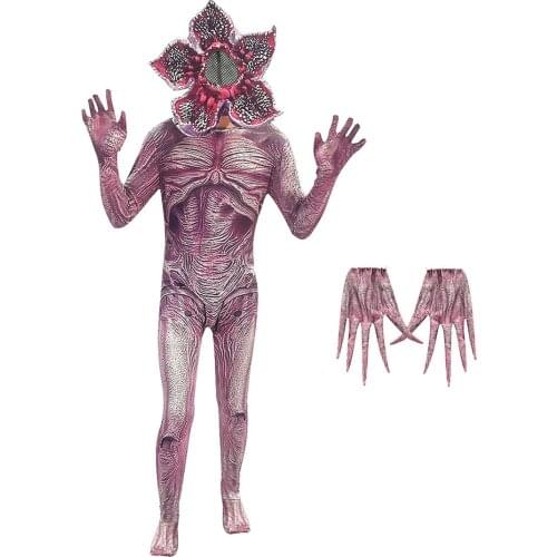 Boys Stranger Things Danganronpa Cosplay Costume Carnival Party Halloween Costume Kids Mask Man-eater Flower Scary Fortress Suit