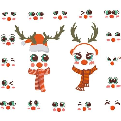 Creative Christmas Snowman Window Glass Sticker Self-adhesive Pvc Wall Sticker 2022 New Year Decorations For Home Navidad