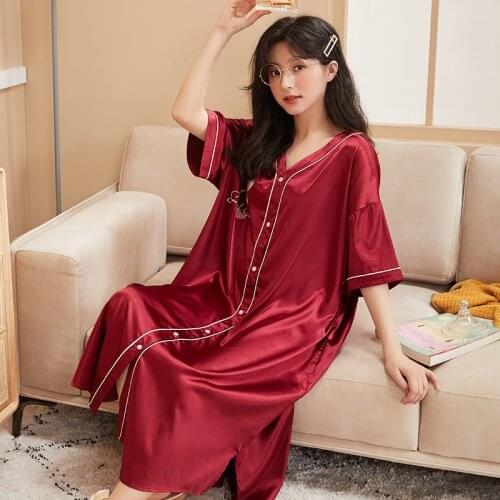 Женские атласные ночные сорочки LUOYIMENG China At AliExpress