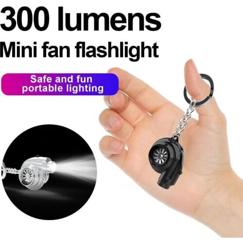 Fashion USB Rechargeable Turbo Shape Mini Keychain Decorations Sound with For Car Flashlight D9U9