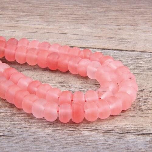 Natural Red pink quartz watermelon Tourmaline Abacus Stone beads Matte Loose crystal Spacer Rondelle Beads For Jewelry making