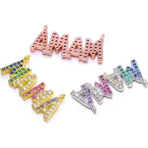 Wholesale Fashion Mom Gift Zircon Rhinestone DIY Necklace Bracelet Jewelry Pendant Charms