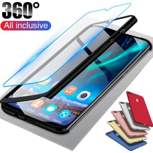 For Redmi Note 10 Pro Max 360 Full Body Case Xiaomi Redmi 9T 9AT 9C NFC Bumper Tempered Glass Cover Redmi Note 10S 9S 9 Pro Capa