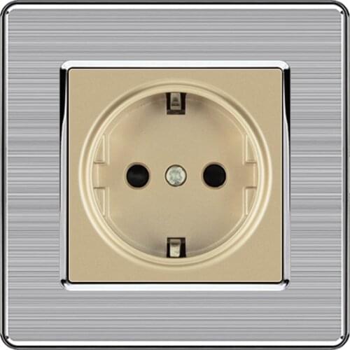 KAMANNI Blind switch with indicator Wall light switch light of 1 gang 1 way luxury switch aluminum alloy panel 110~240V
