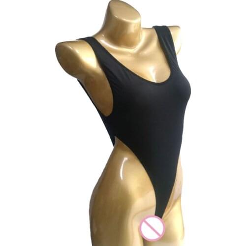 Sexy Women Milk Ice Silk Backless High Cut Bodysuit Transparent Sheer One Piece Swimwear See Through Club Wear Erotic Lingerie 8