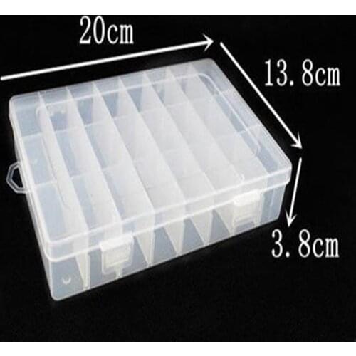24 Slots Detachable Transparent Plastic Fishing Lure Box Fishing Tackle Accessory Storage Case Small Scoop Box 197 X 138 X 37 mm