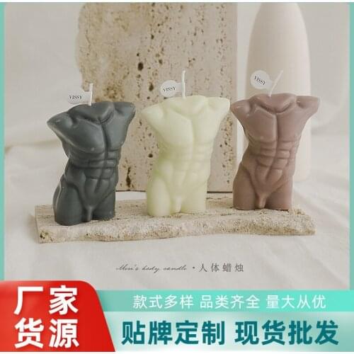 Net celebrity photo props soy wax male body aroma candles spot wholesale creative handmade with souvenir male body candles