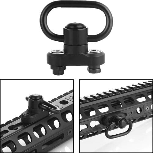 Heavy Duty QD Push Button Sling Swivel Adapter Ring Quick Detach for M-LOK Interface Airsoft, Durable Stable