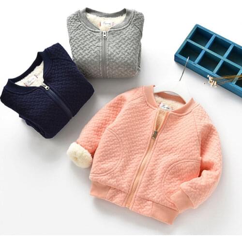 Baby Girls Warm Coat Kids Neutral Jacket Simple Beautiful Solid Color Clothing Autumn Winter Coat Children For 0 1 2 3 Years