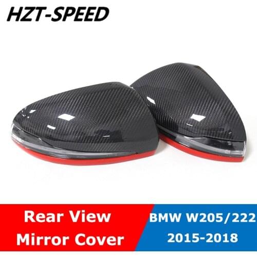 Real Carbon Fiber Replacement Type Rear View Mirror Covers Caps For Benz C E S GLC Class W205 W222 W213 Modification 2015-2018