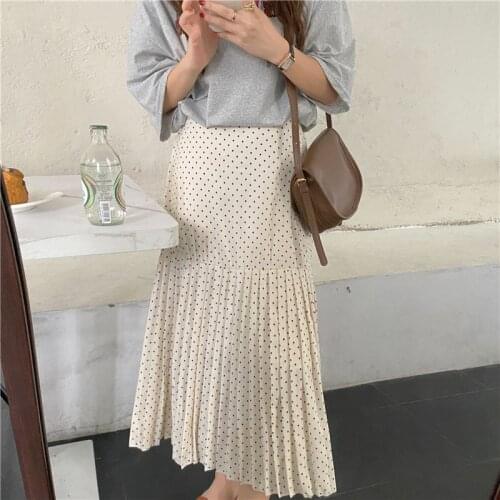 Womens Skirt Vintage Clothes Long Skirts White Harajuku Summer High Waist Streetwear 2021 Fashion flowy Spring Elastic Chiffon