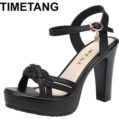 TIMETANG Plus Size 32-43 Open Toe Sexy Model Platform Sandals Summer Wedding Shoes 2021 OL High Heels Sandals Women Party Shoe