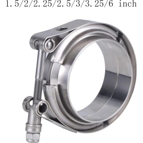 1.5/2/2.25/2.5/3/3.25/6 inch V band Clamp Universal V-band Clamp Exhaust Pipe Stainless Steel V-clamp Male Female Flanges Kit