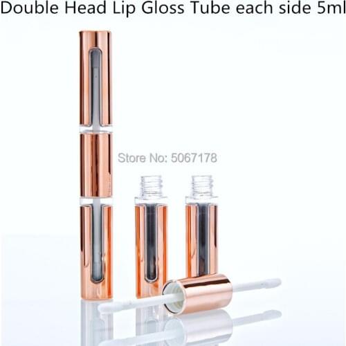 10/30/50pcs Empty Double Head Lip Gloss Tubes Rose Gold Lipstick Packaging Container Makeup Lip Balm Packing Bottles