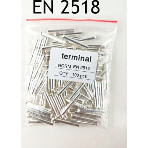 100PCS 14AWG Bootlace cooper Ferrules kit set Wire Copper Crimp Connector Insulated Cord Pin End Terminal EN2518