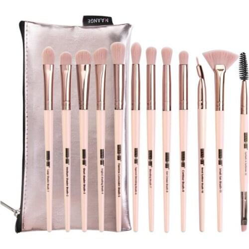 12pcs/set Basic Facial Makeup Brush Set Eye Shadow Brush Highlight Brush Detail Brush Soft Comb Convenient Set Of Makeup Tool