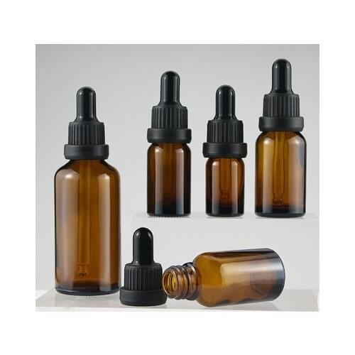 200pcs 5ml 10ml 20ml 30ml 50ml 100ml Refillable E-liquid Glass Dropper Bottles Amber Oil Glass Piepette Dropper Container