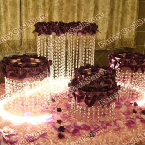 5pcs/set Wedding Cake Stand Crystal wedding table centerpiece party decoratin wedding supplier wedding cake holder 05D2