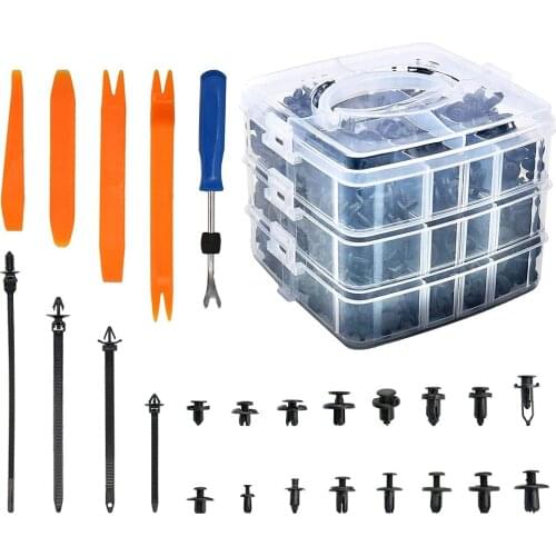 680 PCS Car Push Retainer Clips 16 Most Popular Sizes Nylon Bumper Push Fasteners Rivet Clips Replacement Kit