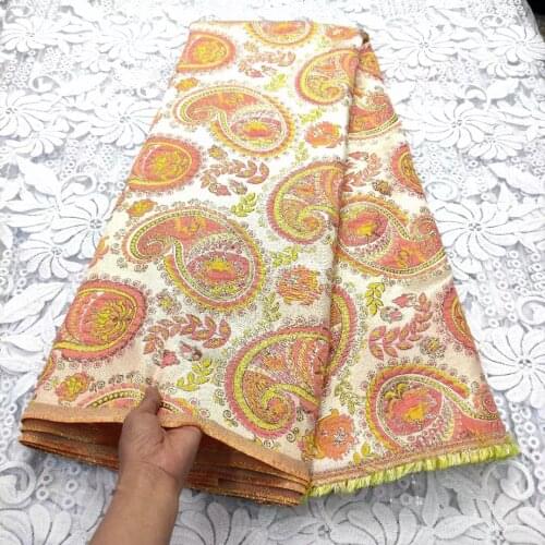 African Brocade Lace Fabrics with Embroidery Brocade Jacquard Fabric French Tulle Lace Fabrics for Nigerian Guinea Dress Hmd2021
