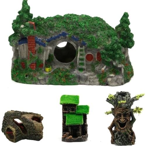 Aquarium Decoration Hollow Trunk Simulation Tree Log Wood Resin Landscape Fish Tank Landscaping Decorative Fish Tank Supplies