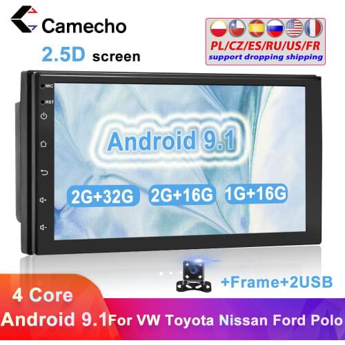 Camecho 2Din Android Car Radio GPS Multimedia Player Universal Autoradio For Volkswagen Nissan Hyundai Kia Toyota Polo Passat b6