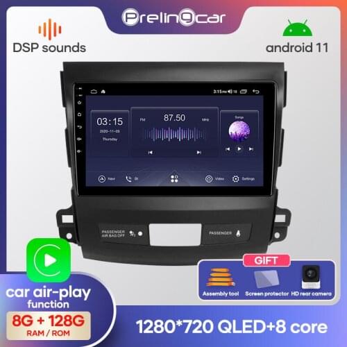 Prelingcar For Mitsubishi Outlander xl 2 peugeot 4007Car Radio Multimedia Video Player Navigation GPS Android10.0 DSP dashboard