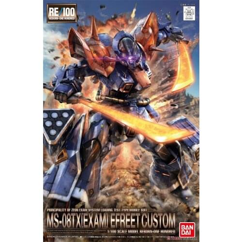 BANDAI GUNDAM RE 005 1/100 MS-08 TX EXAM EFREET CUSTOM Gundam model kids assembled Robot Anime action figure toys