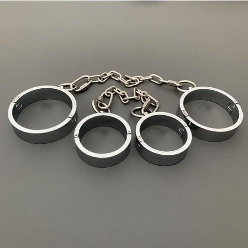 New Sex Toys Metal Alloy Handcuffs BDSM Collar for Couples Hand Restraints Ankle Cuff Bondage Bracelet Erotic Adult Game Sexshop