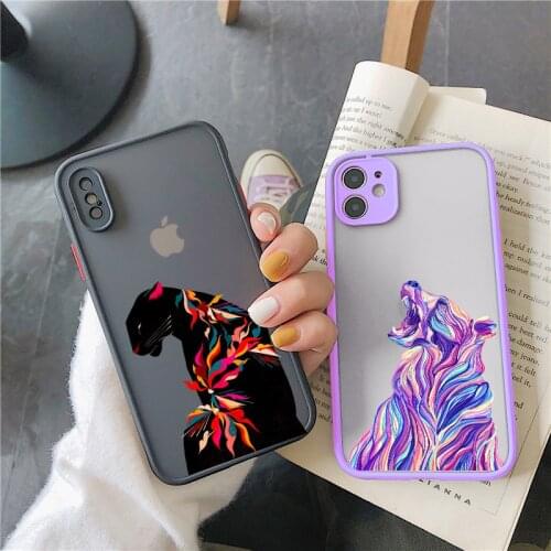 Colorful Leopard Flower Phone Case For iPhone X Xs max Xr 12 11 Pro Max for iphone 6S 7 8 Plus SE 2020 Hard PC Translucent Cover
