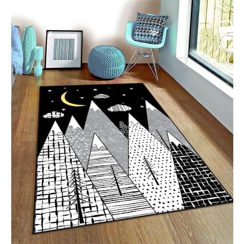 Bicycle Flower Nostalgia Birds pattern Kids Room Rug Play Mats Rug Crawling Mat