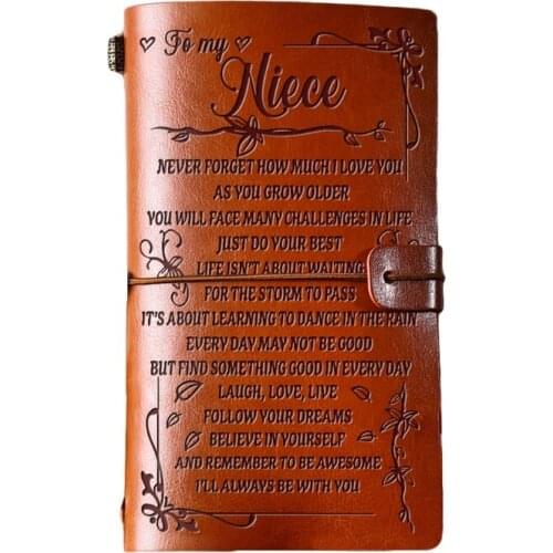 LXAA Elegant Handcrafted Diary Notebook Engraved Leather Journal Message Note Book to My Daughter /to My Wife Handwriting
