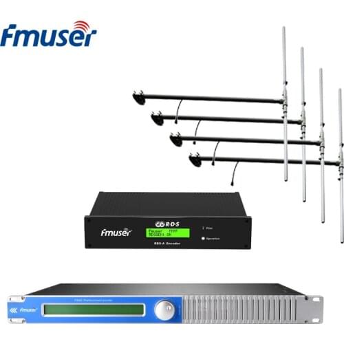 FMUSER 100W 150W FM Broadcast Transmitter+4*DP100 Antenna+Cable Set With Digital RDS Encoder Radio Data System Encoder For FM Ra
