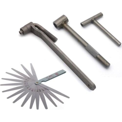 Motorcycle Engine Valve Adjustment Tool Square Hexagon Socket T Spanner Valve Screw Wrench 8mm 9mm 10mm Feeler Gauge 0.02 to 1mm