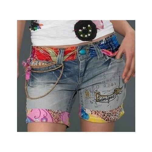 Spain D classic national style denim shorts