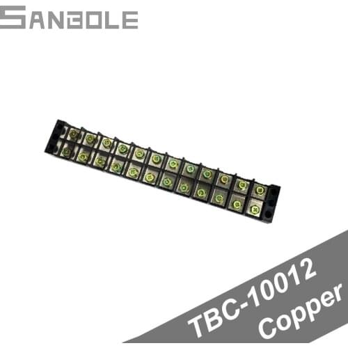 Terminal Block TBC-10012/TB-10012 Connection Plate Connector Terminals Copper screws 100A 600V 12P 12 Positions 0.5-25mm2
