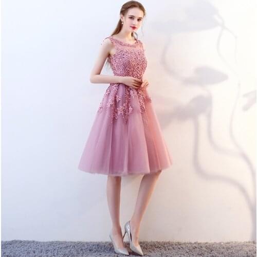 Beauty evening dress Short Beaded pearls 2019 prom dress elegent Evening gown fairy birthday shower dress vestido de noiva